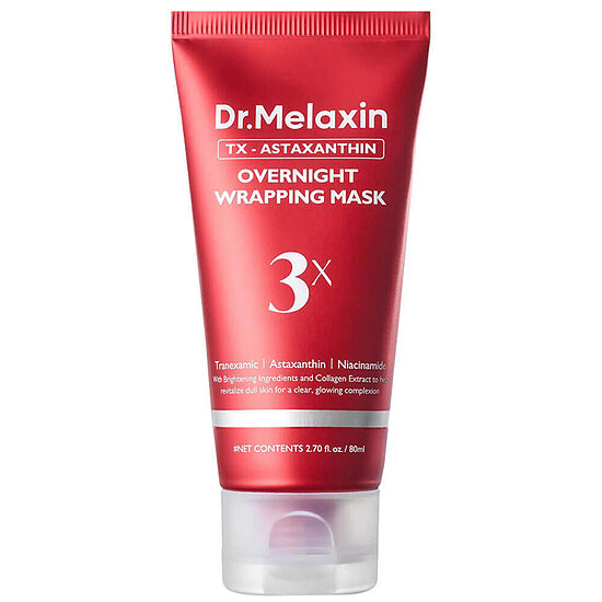 Izgaismojoša plēvveida maska ar astaksantīnu Dr.Melaxin TX-Astaxanthin Overnight Wrapping Mask
